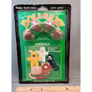 Vtg Bitty Doll Baby Brown Black Heads 4 pk Fibre Craft Kit Martha Nelson‎ Thomas